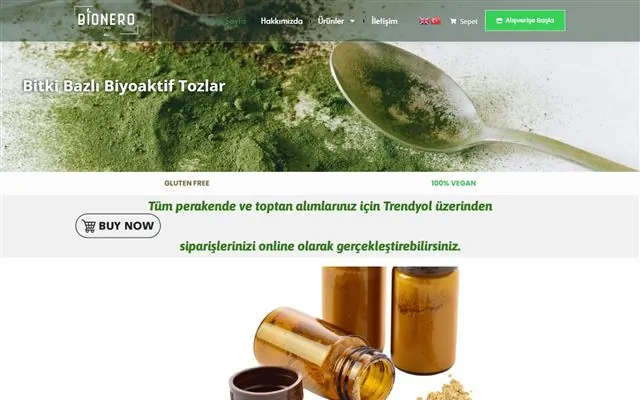 Bionero web sitesi ana sayfası